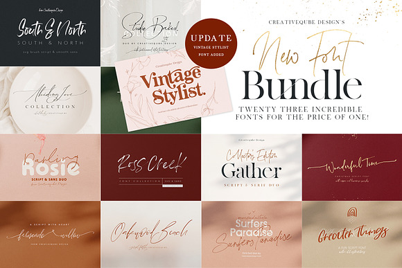 NEW Font Bundle by Creativeqube in Script Fonts - product preview 57