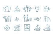 Traveling Icon set. Rest, vacation