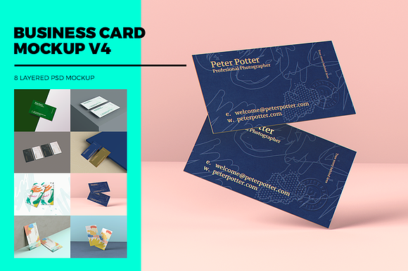 Business Card MockUp v4 in Print Mockups - product preview 8