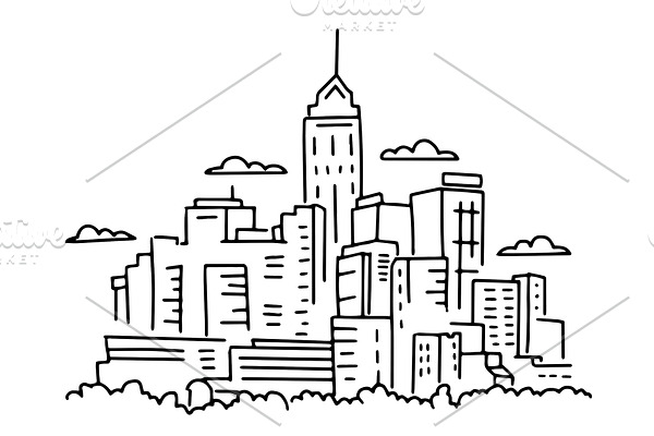 City panorama simple sketch