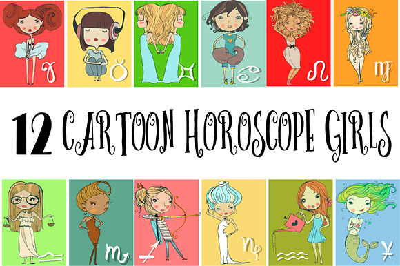 12 Horoscope Signs in Illustrations - product preview 1