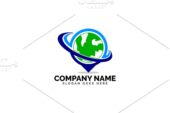 globe swoosh logo in Logo Templates - product preview 1