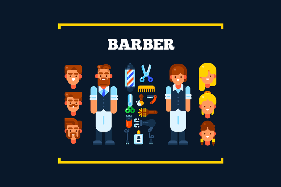 Hairdressers and Their Stuff in Illustrations - product preview 8