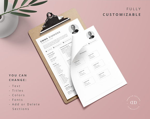 Compact One Page Resume Template Kit in Resume Templates - product preview 2