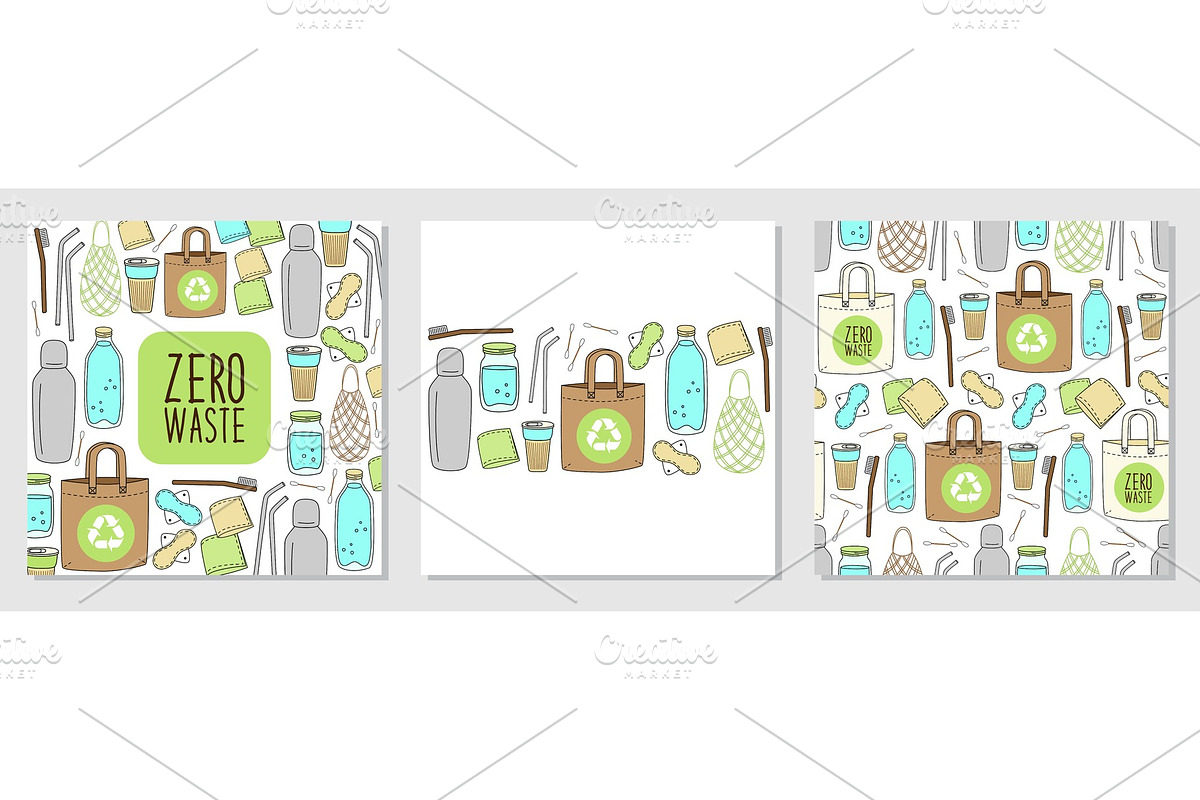 Cute set of backgrounds with hand in Objects - product preview 8