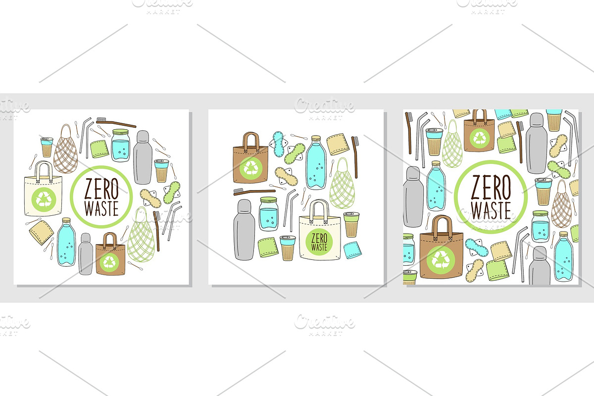 Cute set of backgrounds with hand in Objects - product preview 8