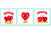 Cute set of holiday Valentines day