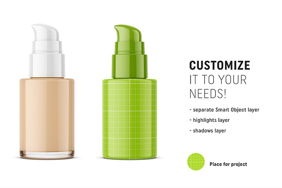 Foundation bottle mockup in Product Mockups - product preview 1