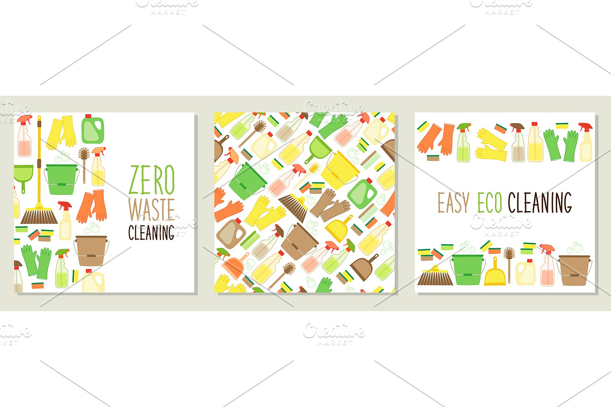 Cute set of eco zero waste cleaning in Textures - product preview 8