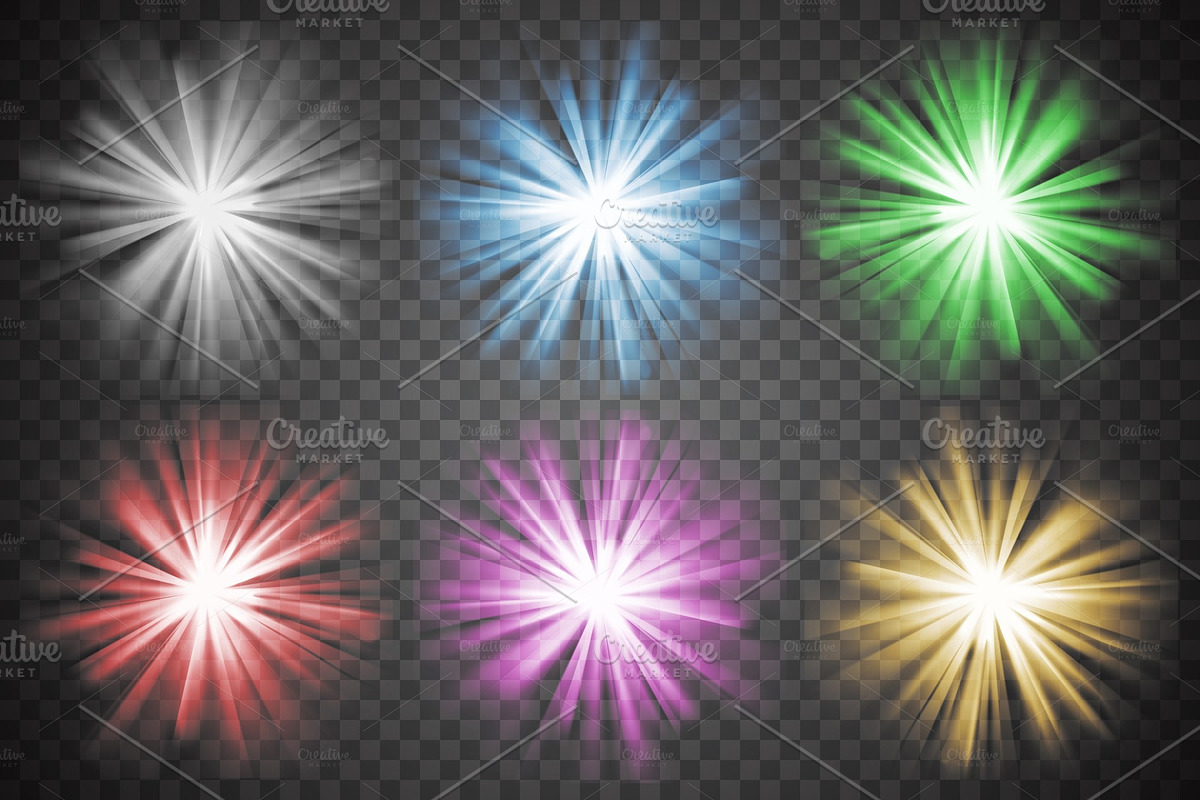Glowing lights set in Textures - product preview 8