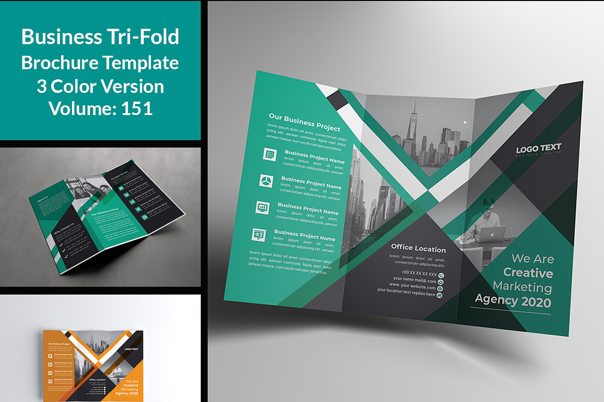 Trifold Corporate Business Brochure in Brochure Templates - product preview 8
