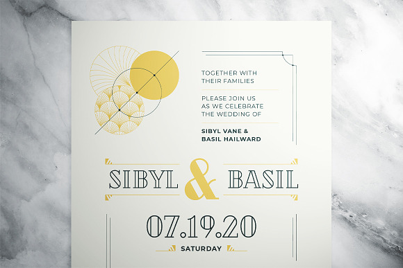 Art Deco Wedding Suite in Wedding Templates - product preview 1