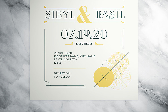 Art Deco Wedding Suite in Wedding Templates - product preview 3