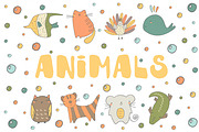 Doodle animals set