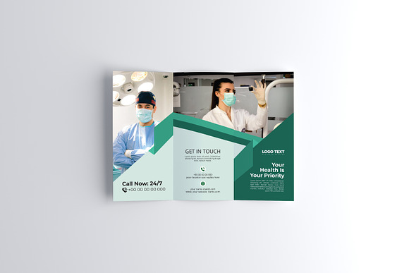 Medical Healthcare Trifold Brochure in Brochure Templates - product preview 4