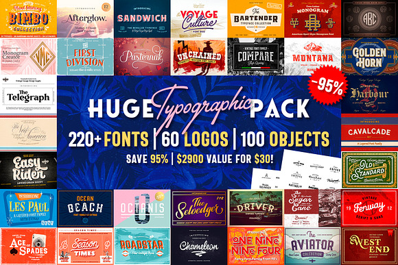 Huge Typographic Pack + 60 Logos ! in Display Fonts - product preview 159
