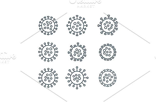 Set of  Drawing Corona Virus