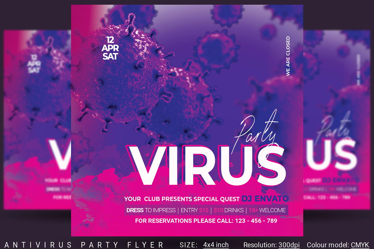Anti Virus Party Flyer in Flyer Templates - product preview 8