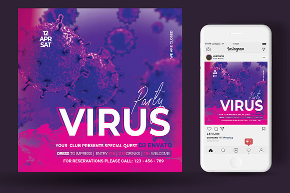 Anti Virus Party Flyer in Flyer Templates - product preview 1