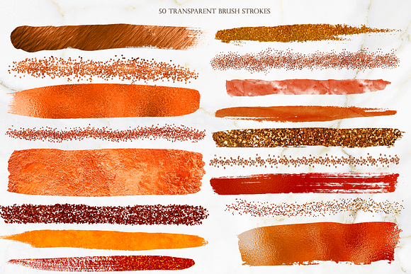 50 Burnt Orange Brush Strokes in Objects - product preview 1