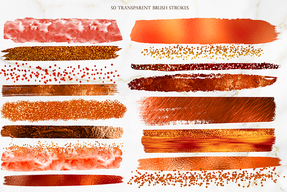 50 Burnt Orange Brush Strokes in Objects - product preview 2