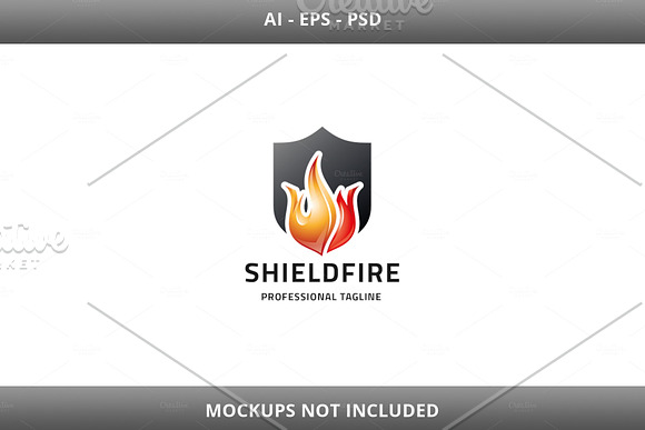 Shield Fire Logo in Logo Templates - product preview 1
