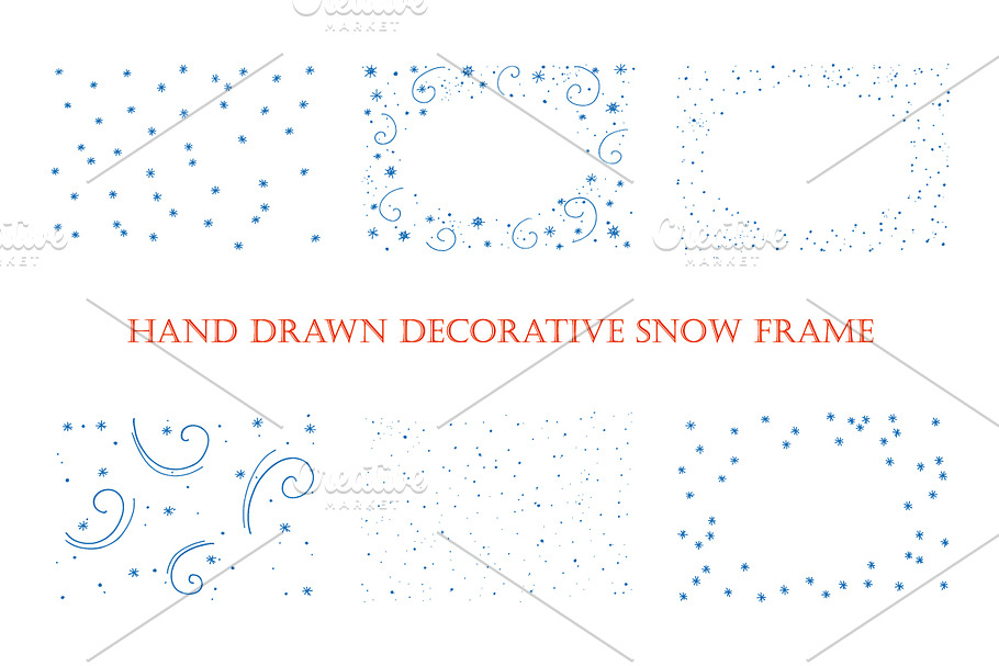 Winter frame and texture. Snowflakes in Textures - product preview 8
