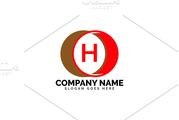h letter circle logo in Logo Templates - product preview 1