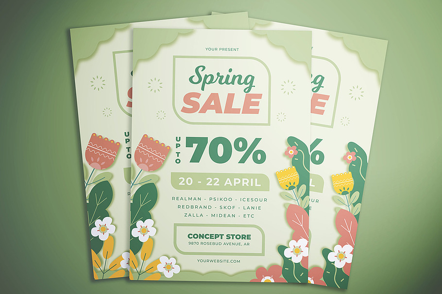 Flower Spring Sale Flyer in Flyer Templates - product preview 8
