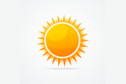 Glossy Sun Icon Set. Vector