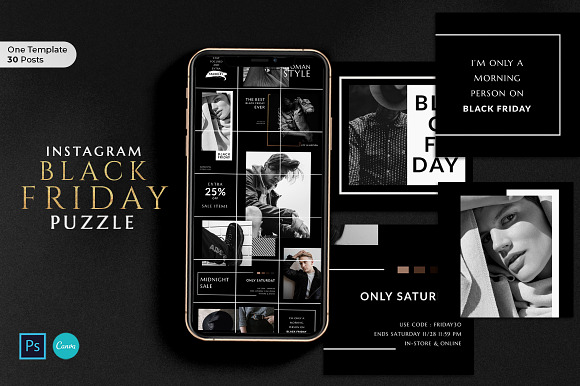 Puzzle Friday Instagram - Canva & PS in Instagram Templates - product preview 5
