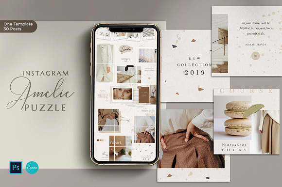 Puzzle Amelie Instagram - Canva & PS in Instagram Templates - product preview 4