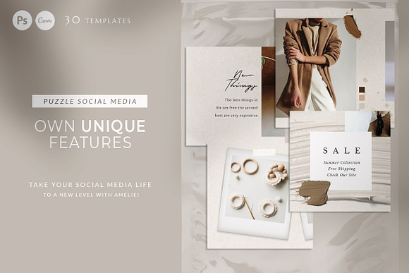 Puzzle Amelie Instagram - Canva & PS in Instagram Templates - product preview 5