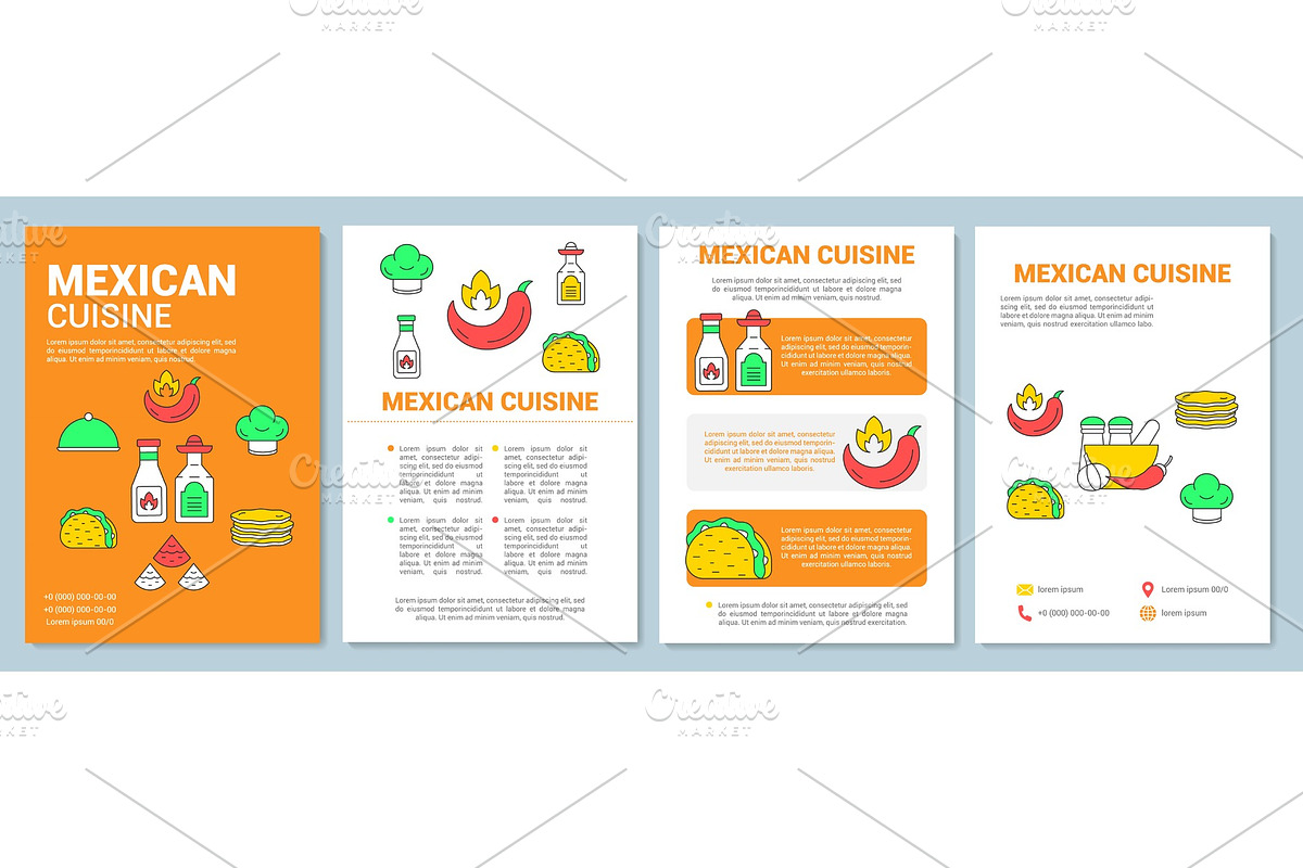 Mexican cuisine brochure template in Brochure Templates - product preview 8