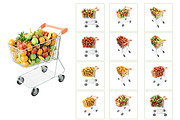 Fruits in a shopping cart