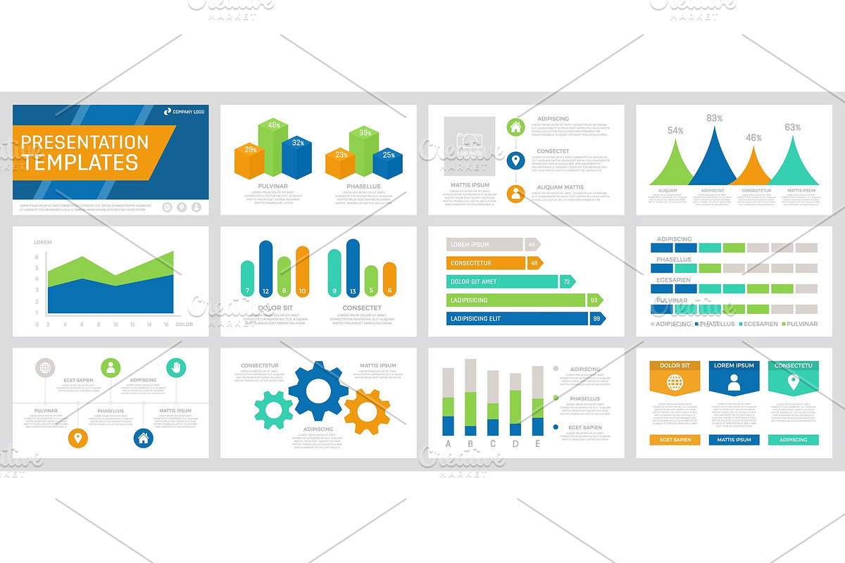 Set of presentation template slides in Presentation Templates - product preview 8