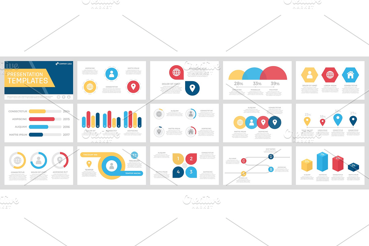 Set of presentation template slides in Presentation Templates - product preview 8