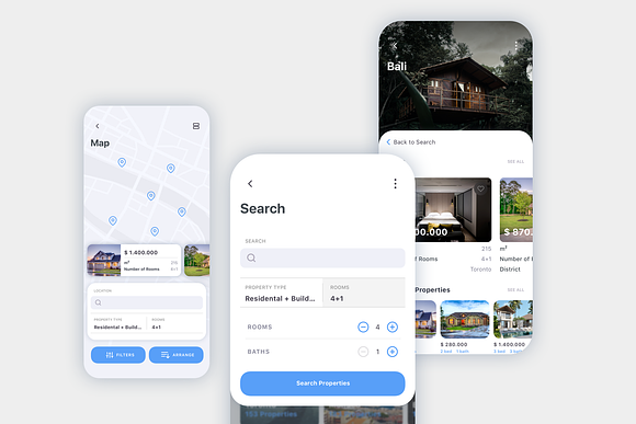 Nors Real Estate App UI Kit in UI Kits and Libraries - product preview 1