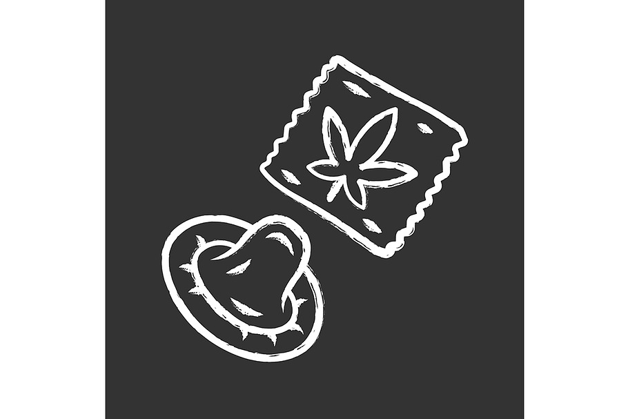 CBD condom chalk icon in Icons - product preview 8