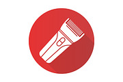Hair clipper flat design glyph icon