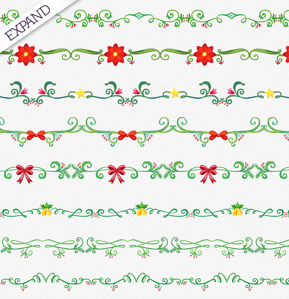 Watercolor Christmas Garlands in Illustrations - product preview 1
