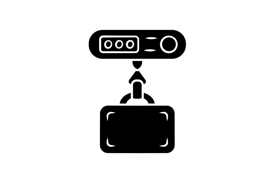 Electronic luggage scale glyph icon