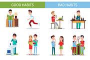 Bad and Good Habits Poster Set