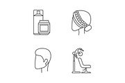 Hairdress linear icons set