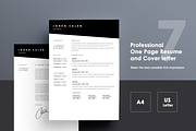 One page Resume CV + cover letter 7