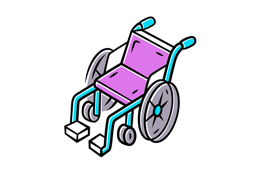 Manual wheelchair color icon in Icons - product preview 8