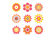 Abstract Round Fowers Made of Circle