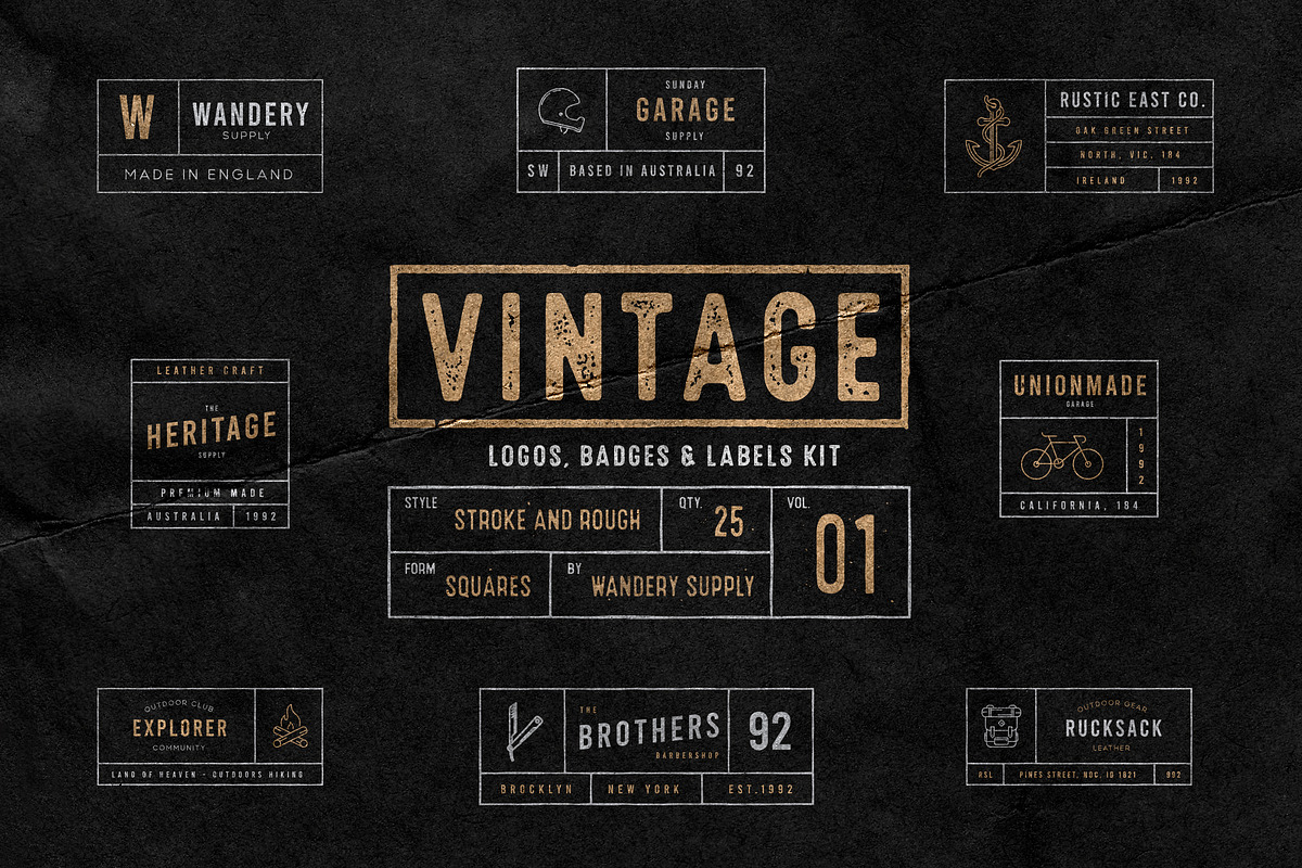Vintage Badges/Logos Vol. 1 in Logo Templates - product preview 8