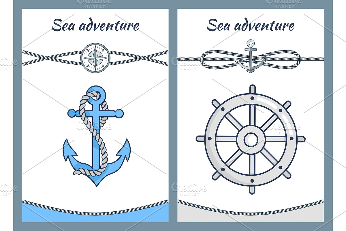 Sea Adventure Color Posters, Vector in Illustrations - product preview 8