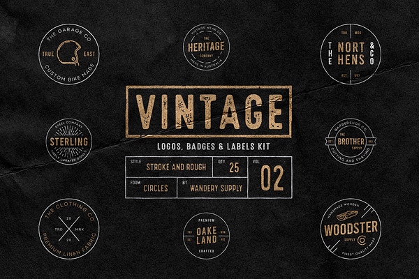 Vintage Badges, Labels, Logos Vol 2